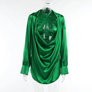 2pc Open Front Long Sleeve Dress