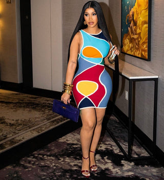 Women's Multicolor Mini Dress 